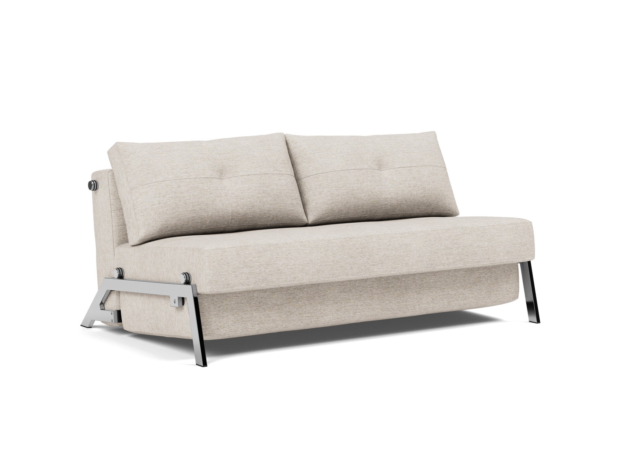 Schlafsofa Cubed 160 Chenille Yuveno 470-Natural Beine Chrom