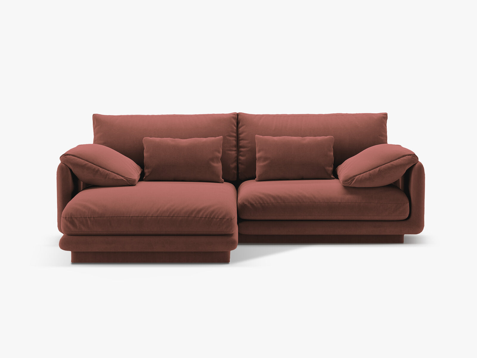 Micadoni Ecksofa Torino 3-Sitzer Links Samt Cuoio