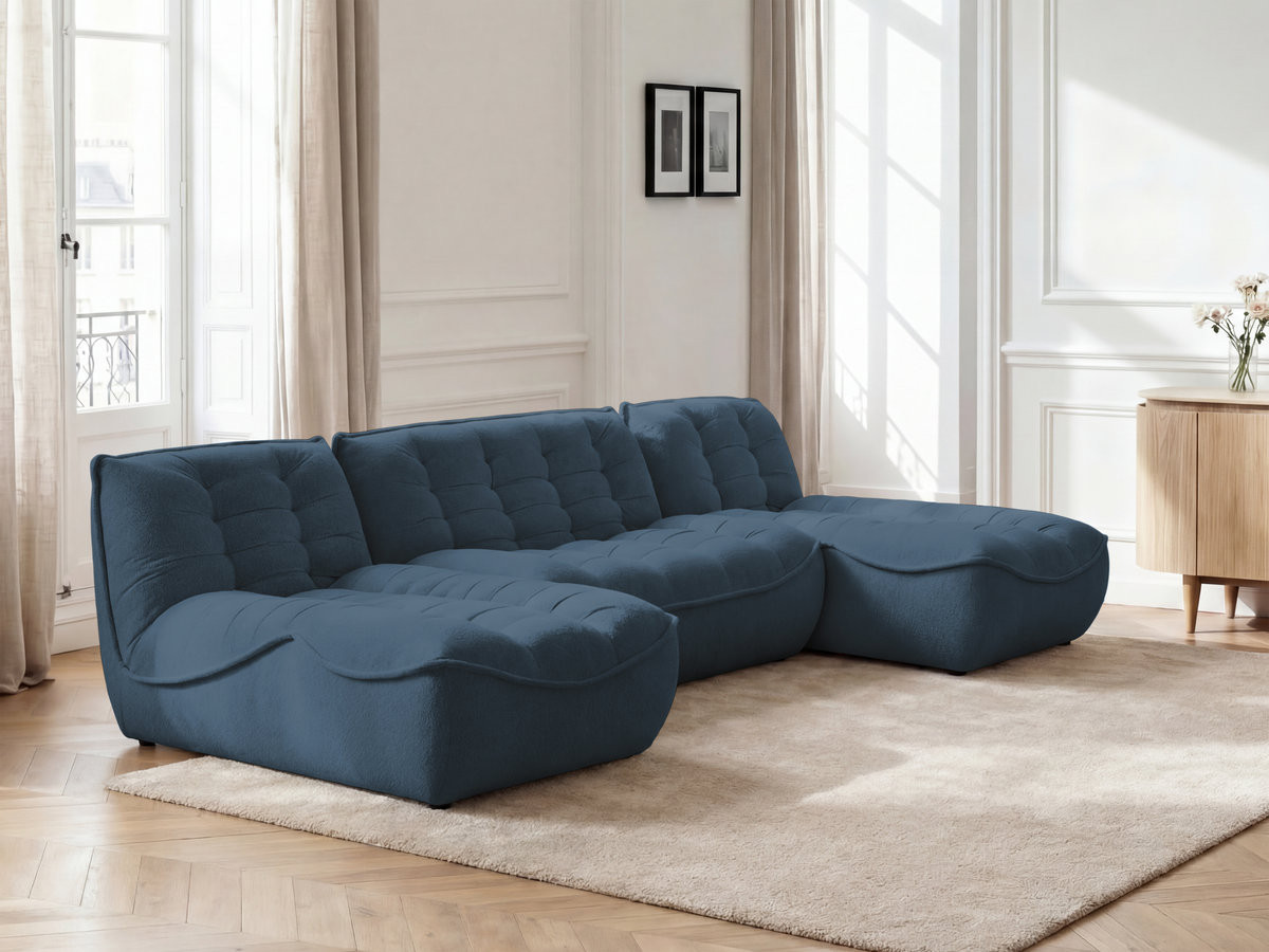 Bobochic Serena Wohnlandschaft Melange-Stoff Blau