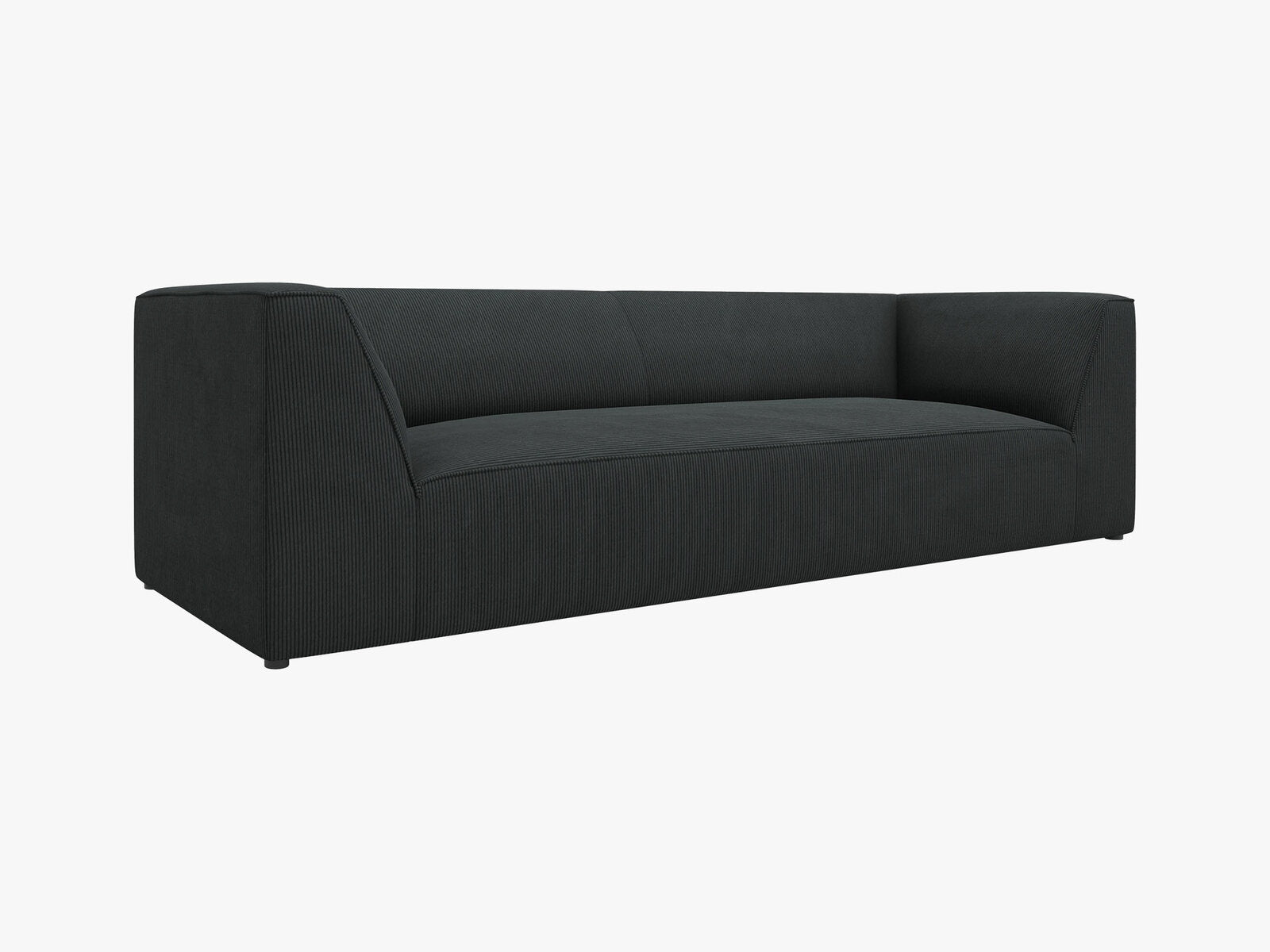 Micadoni Sofa Ruby 3-Sitzer Kord Scala Schwarz