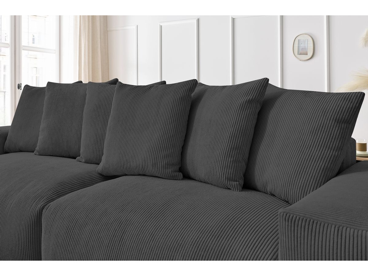 Bobochic Voltaire Sofa 4-Sitzer 320 × 124 cm Cordsamt Dunkelgrau