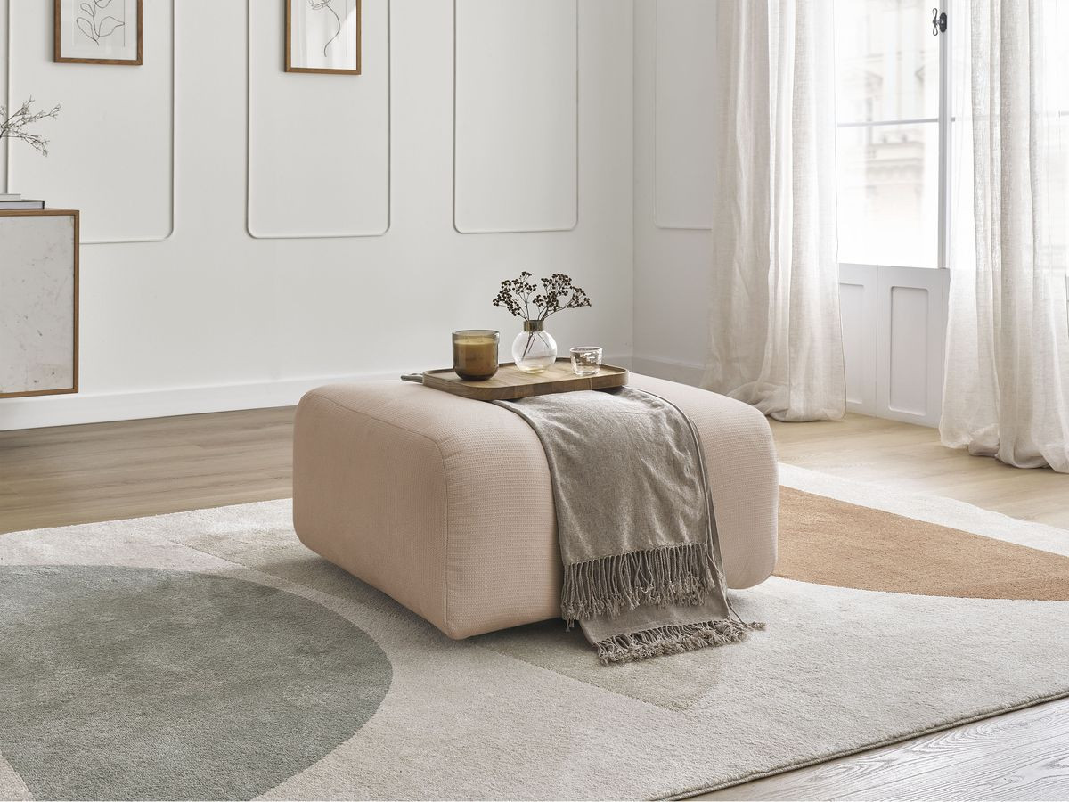 Bobochic Talia Pouf Melange-Stoff Beige