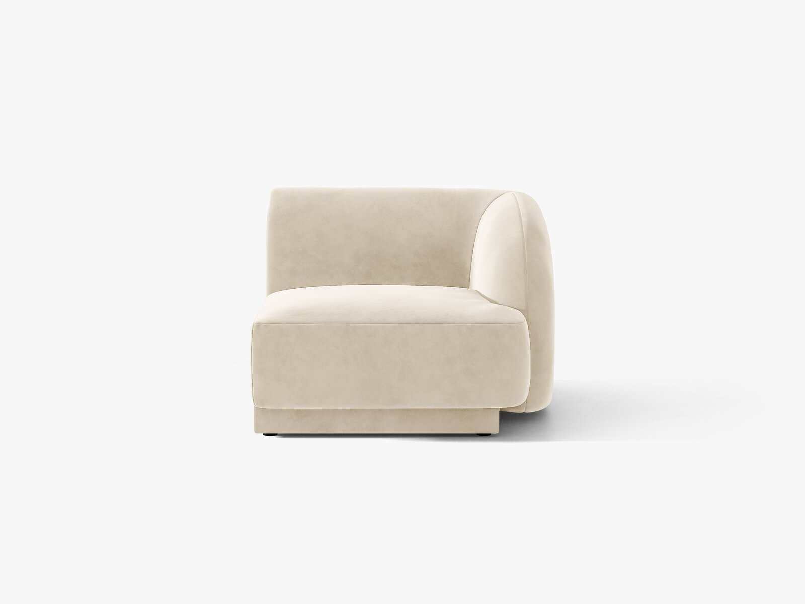 Micadoni Eckmodul Miley 1-Sitzer Samt Venus Helles Beige Rechts