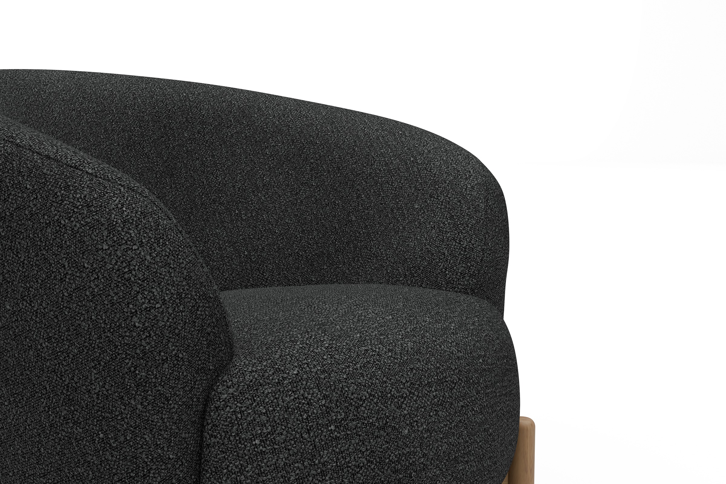 Sessel Ronda Holzbeine Eiche Natur Boucle-Charcoal