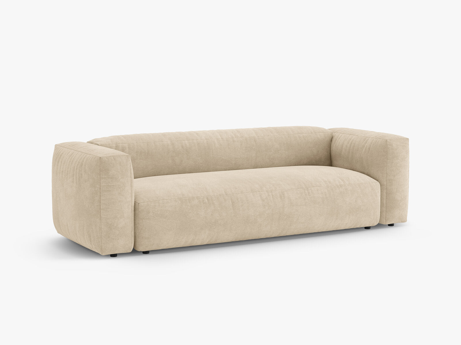 Micadoni Martina Sofa mit Bettfunktion Samt Vogue Helles Beige