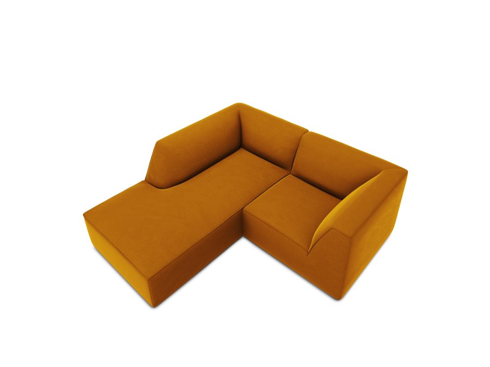 Cosmopolitan Design Ecksofa Siena 3-Sitzer Samt Salvador Gelb Links