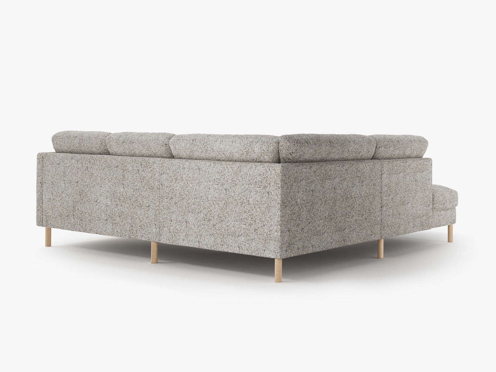 Micadoni Symmetrisches Ecksofa Eden 4-Sitzer Links Strukturierter Stoff Beige Melange