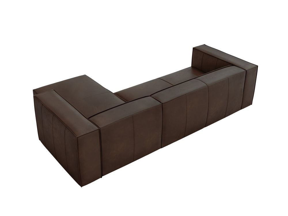 Cosmopolitan Design Ecksofa Turin 5-Sitzer Leder Granada Dunkelbraun Rechts