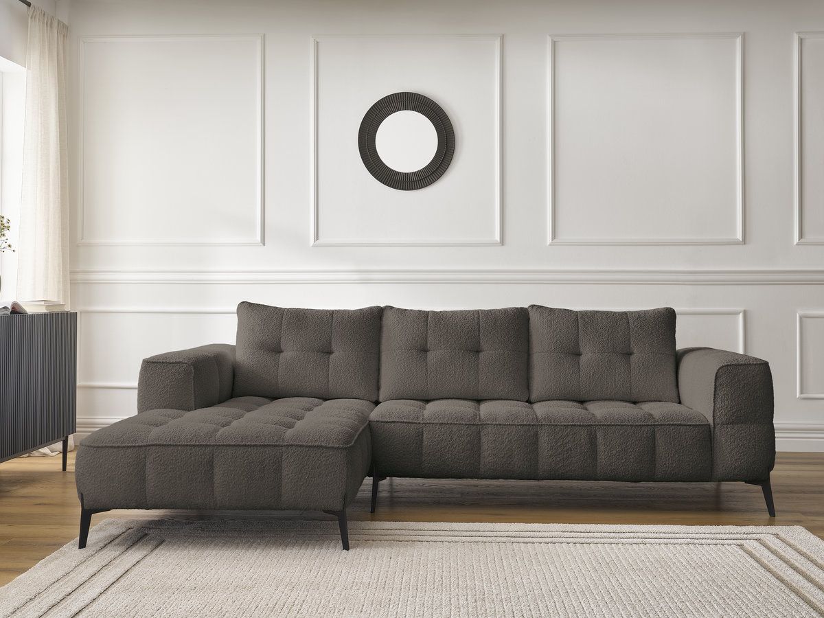 Bobochic Anis Ecksofa Bouclé-Stoff Braun Ecke links