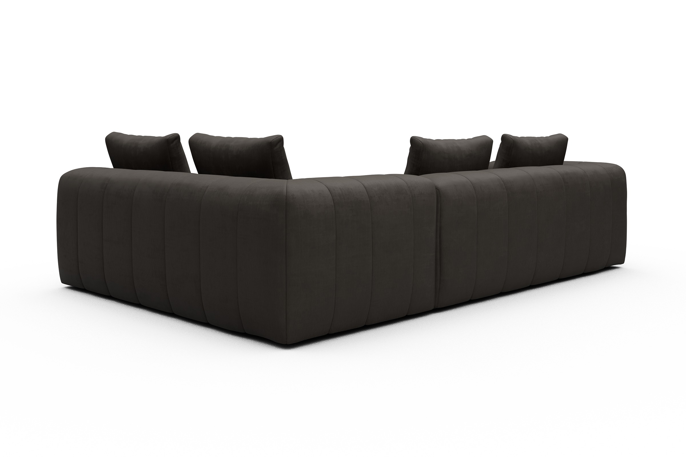 Ecksofa Hugo 2x 2,5-Sitzer Armlehne links Cordufine-Taupe