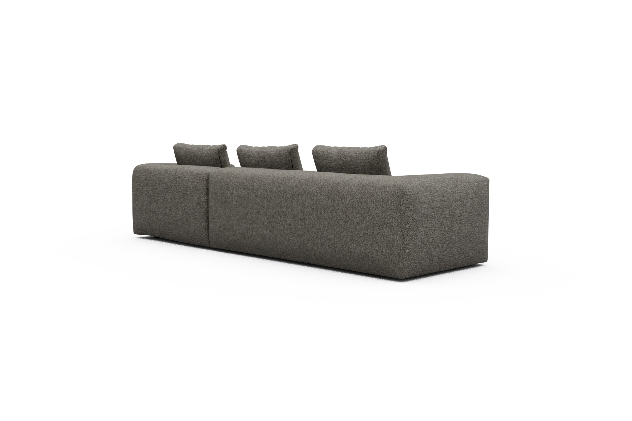 Ecksofa Fred Chaiselongue rechts mit 2,5-Sitzer Carreno-Sepie-Brown
