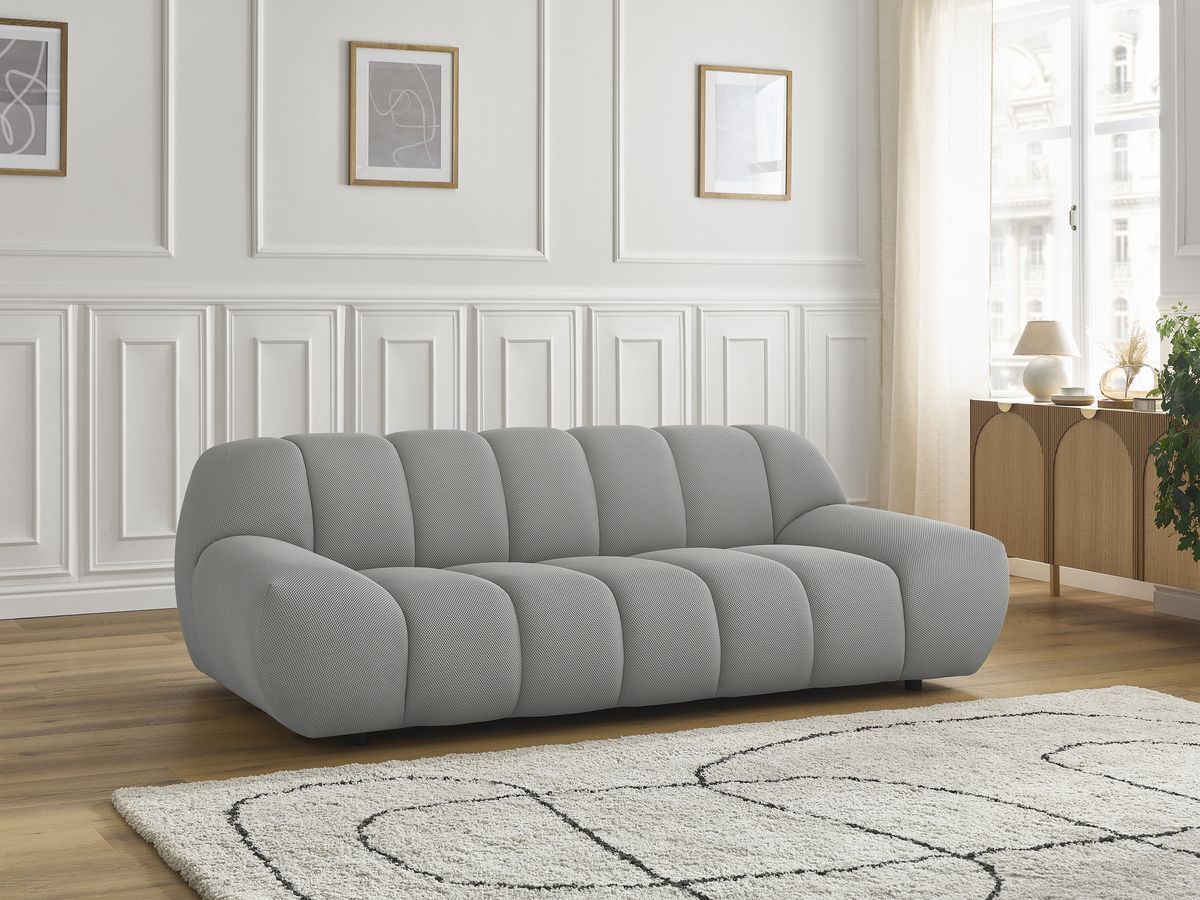 Bobochic Hayden Sofa 2-Sitzer Mesh-Stoff Hellgrau