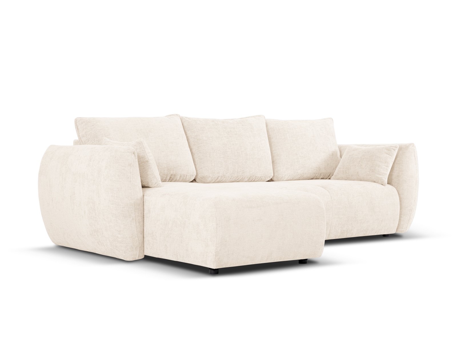 Cosmopolitan Design Ecksofa Matera 4-Sitzer mit Schlaffunktion Chenille Eden Helles Beige Links