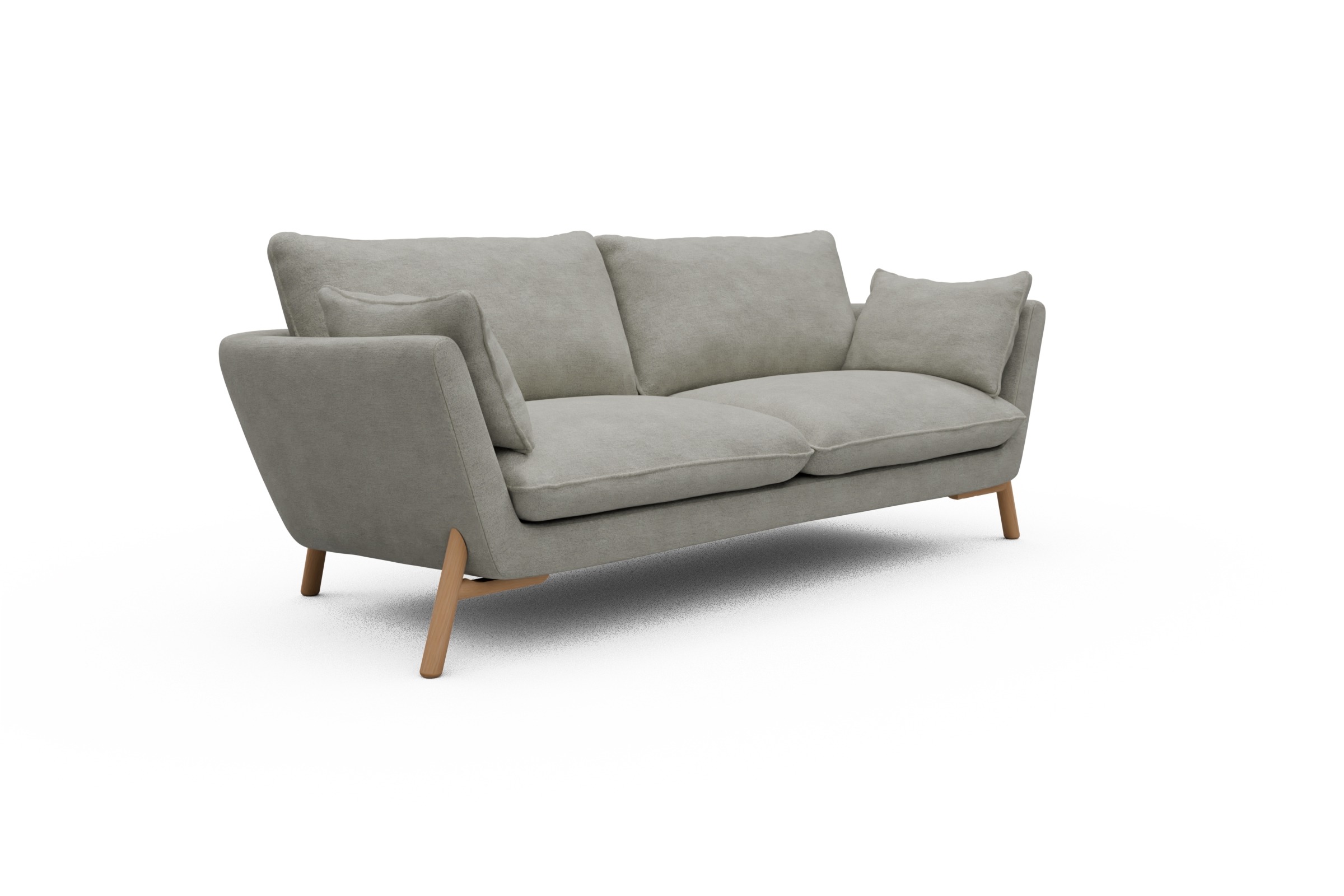 Sofa Emil 3-Sitzer Beinfarbe Eiche Natur Carreno-Moon-Stone-White