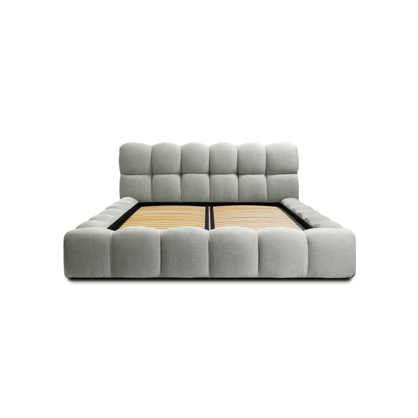 Polsterbett Vento Gewebestoff 180x200 mit Metallrahmen Boston Light Grey