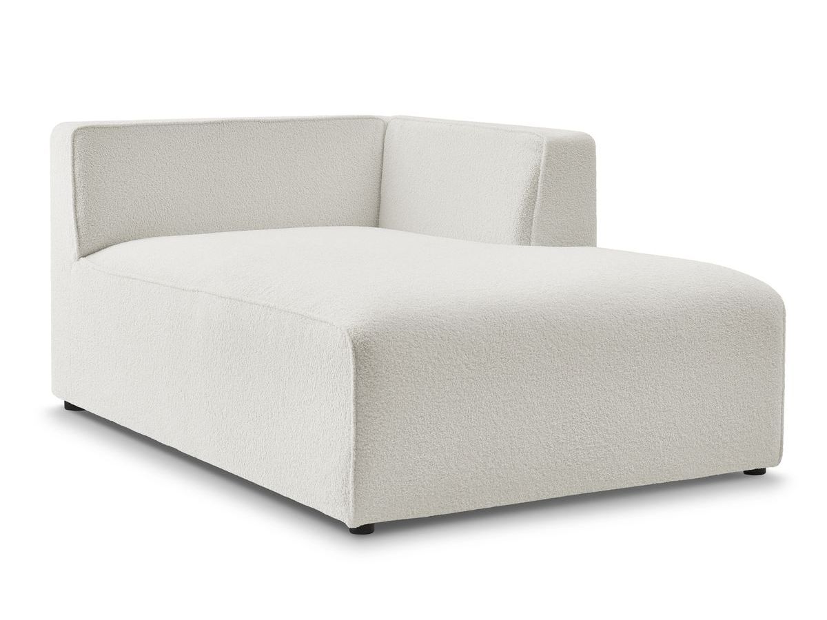 Bobochic Megeve Méridienne-Modul Bouclé-Stoff Weiß Ecke rechts