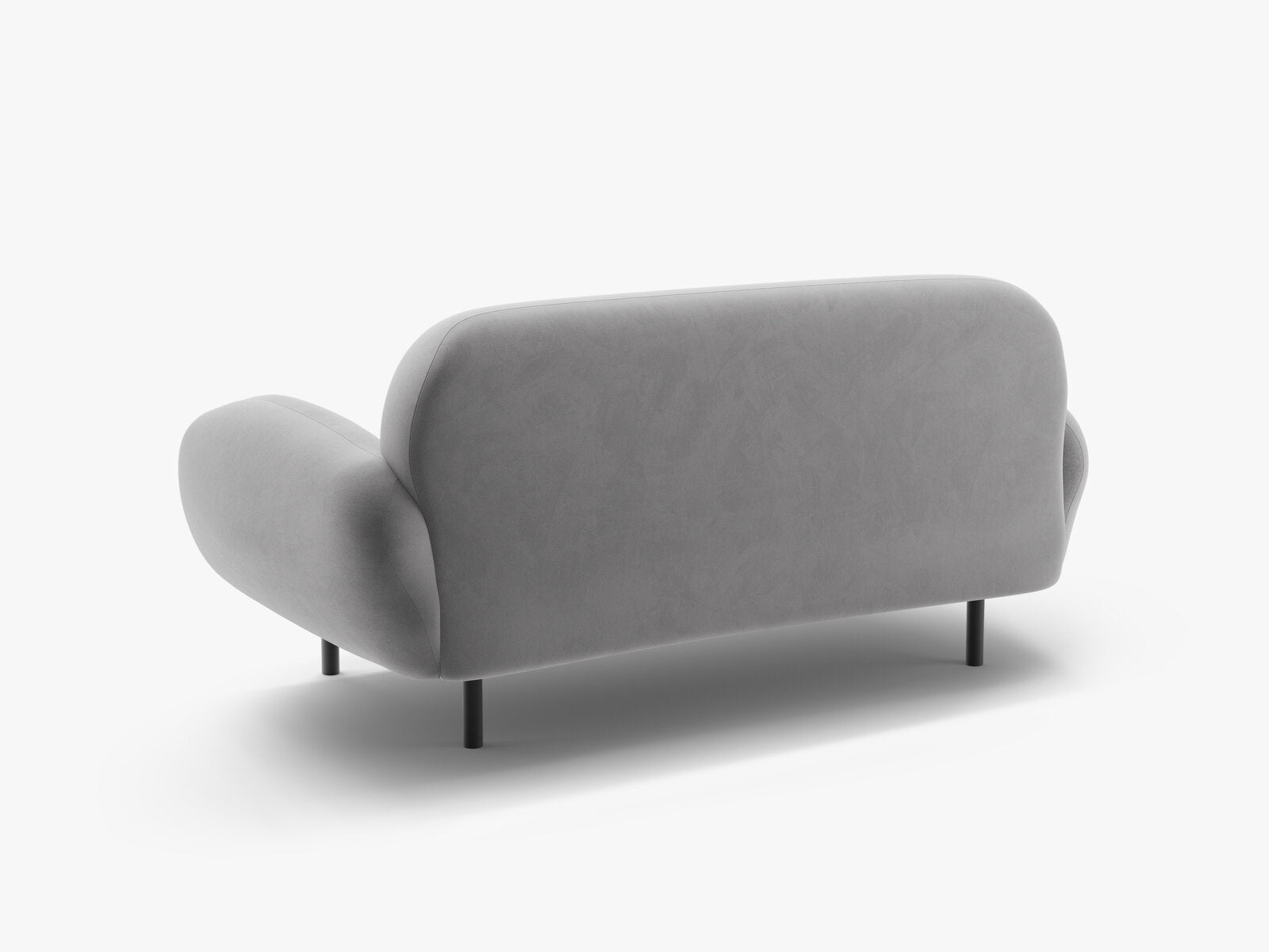 Micadoni Sofa Poppy 2-Sitzer Samt Casino Hellgrau