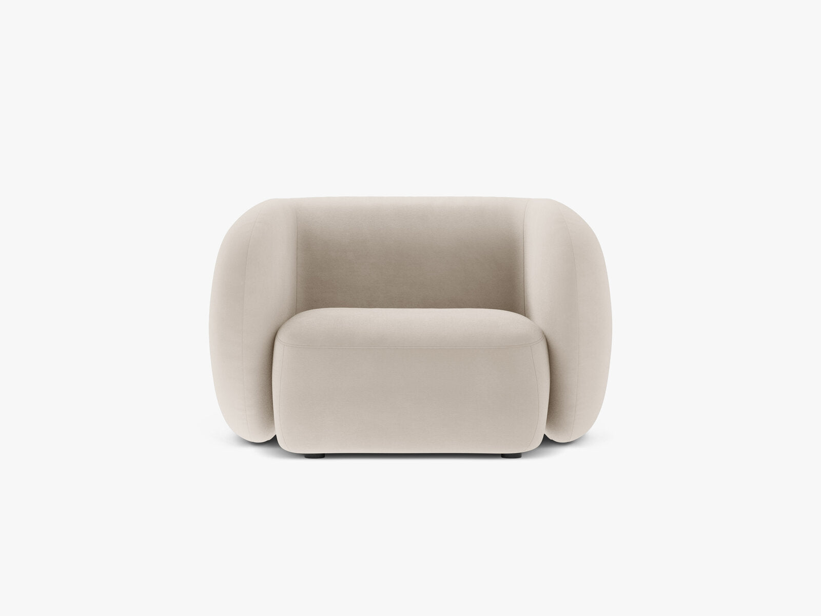 Micadoni Sessel Kate 1-Sitzer Samt Beige