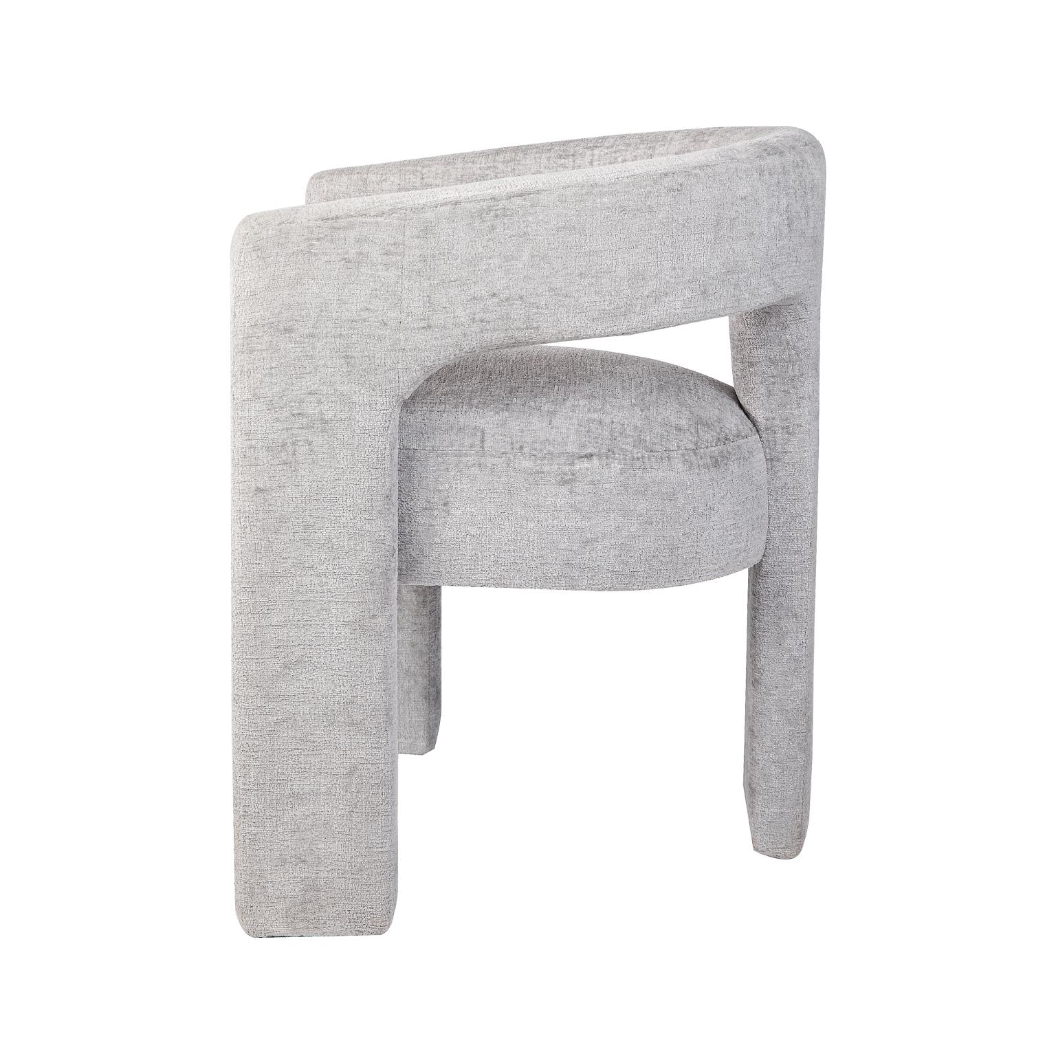 Livin Hill Set Avola: Esstisch 127 cm + 4× Polsterstuhl Leith Silbergrau, Tisch Walnuss