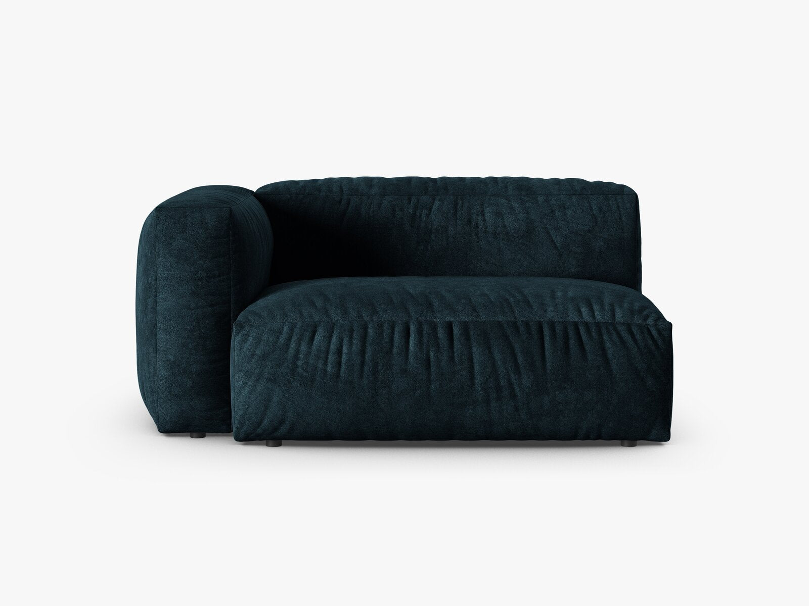 Micadoni Eckmodul mit Armlehne Martina 1-Sitzer Groß 90cm Sitztiefe Links Samt Vogue Dunkel Petrol
