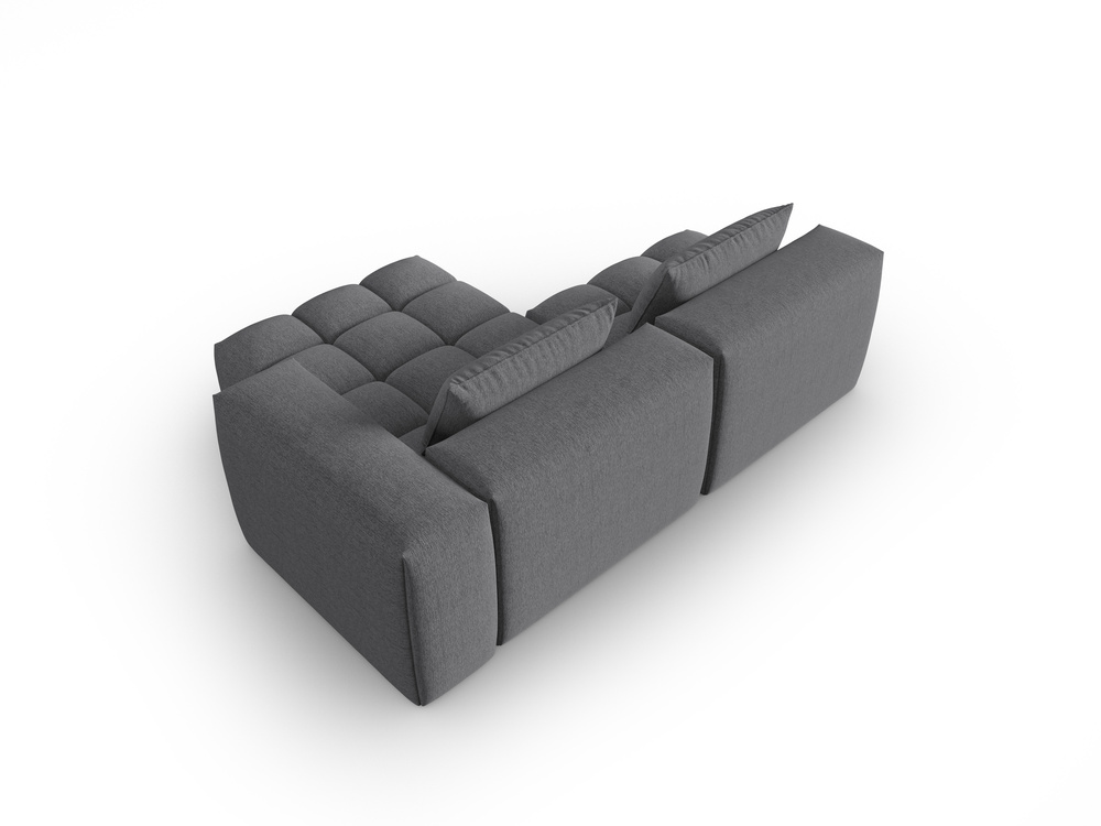 Cosmopolitan Design Ecksofa Verona 3-Sitzer offen Strukturierter Stoff Sorella Grau Rechts