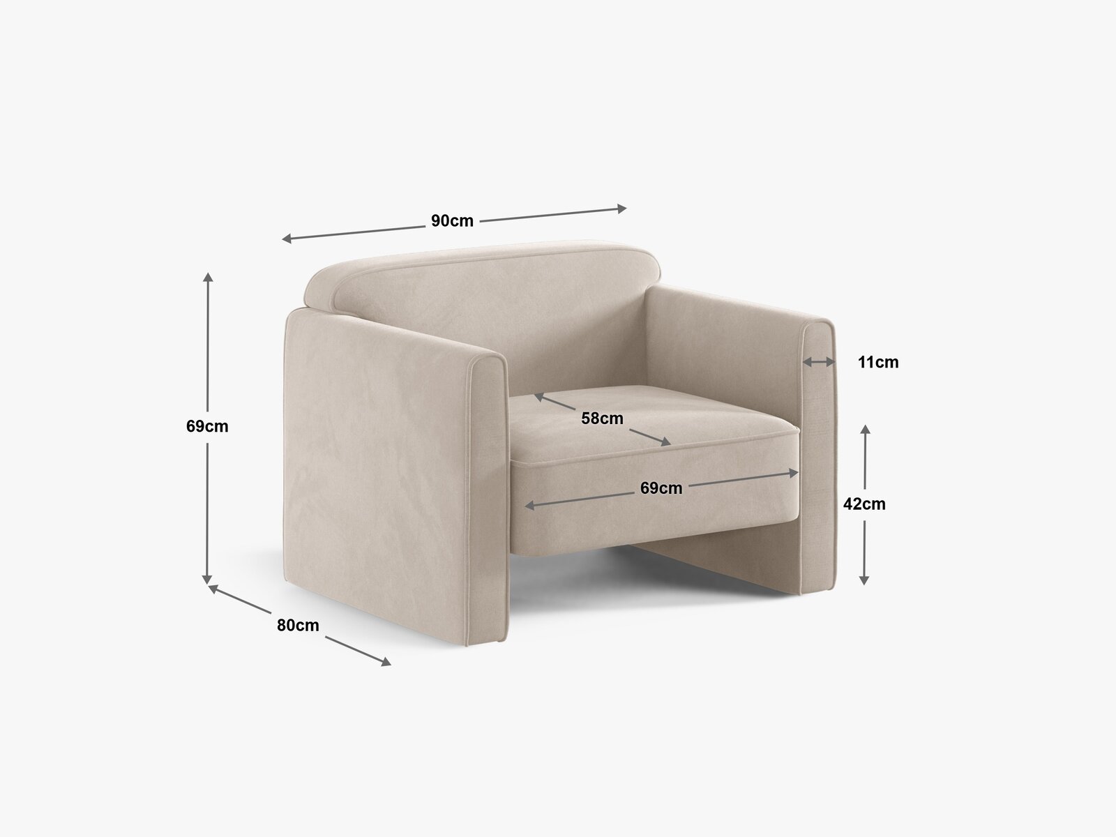 Micadoni Sessel Abby Boucle Coral Graphit