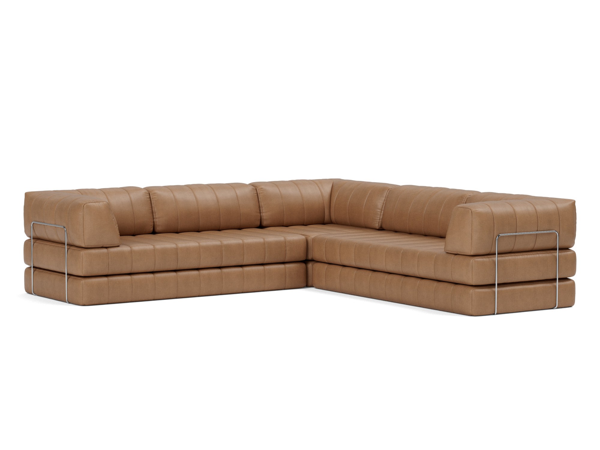 Eck-Schlafsofa CozyPad mit Armlehnen Lederoptik Faunal 551-Brown