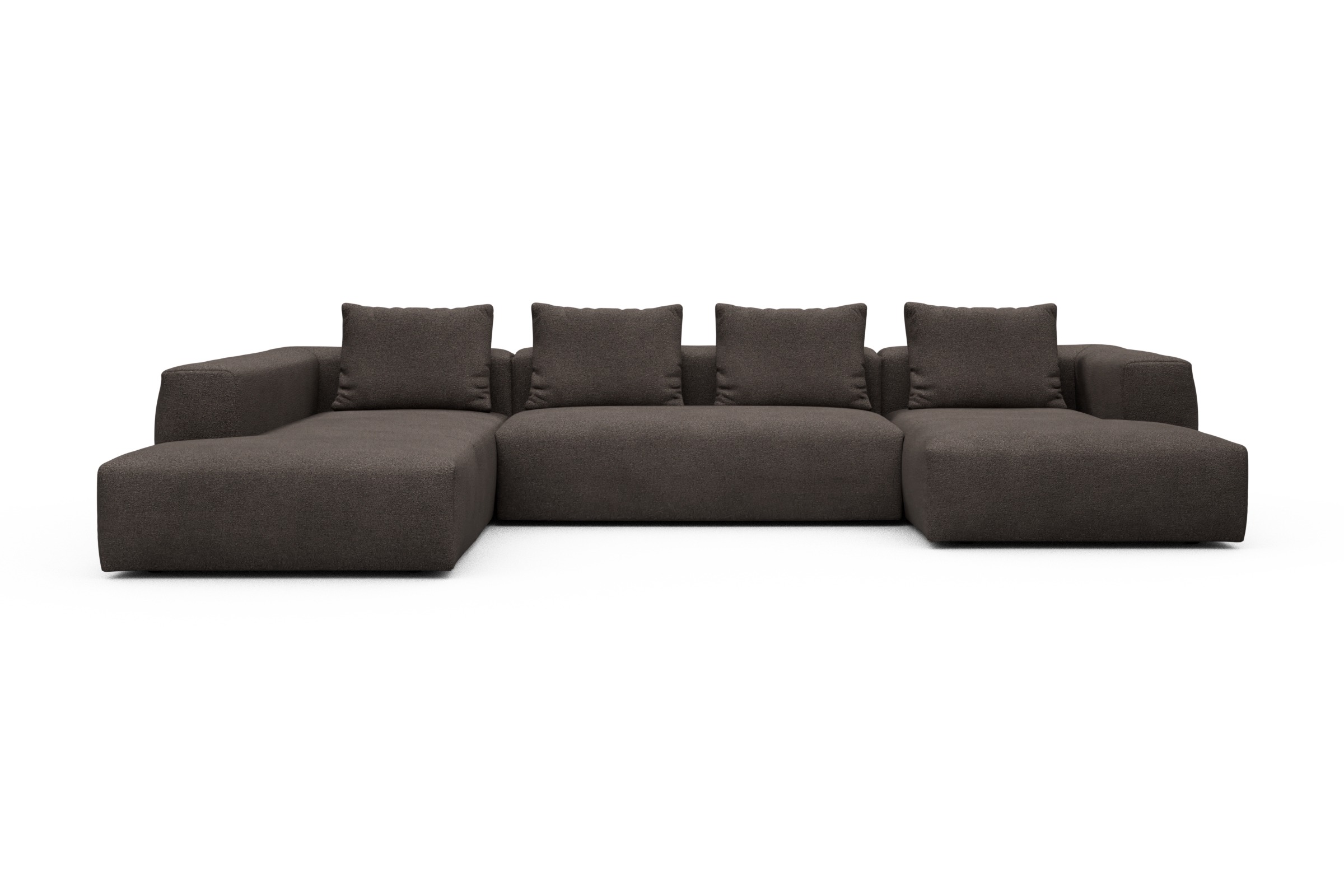Skandi Home Wohnlandschaft Fred Relax-Ecke links mit 2-Sitzer und Chaiselongue rechts Boucle-Taupe moebelfaktor
