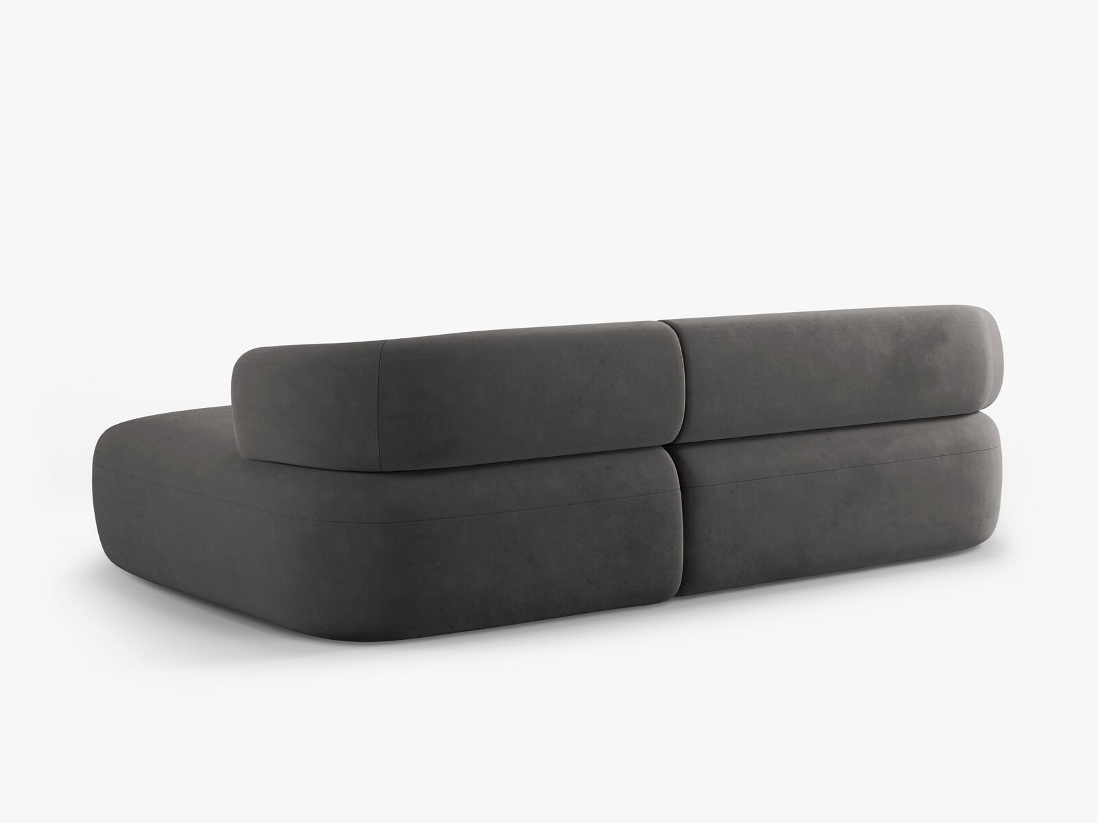 Micadoni 5-Sitzer Ecksofa Jenny Rechts Samt Salvador Dunkelgrau