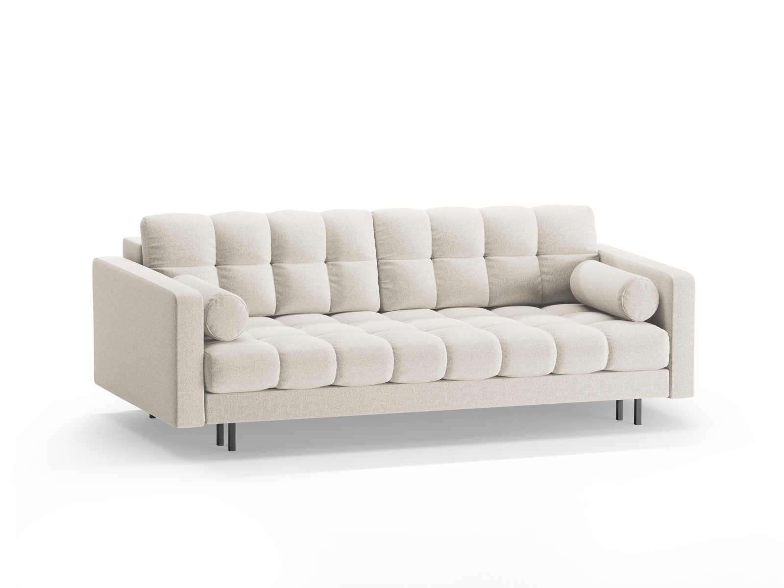 Cosmopolitan Design Schlafsofa Bali 3-Sitzer mit Bettkasten Strukturierter Stoff Neve Helles Beige