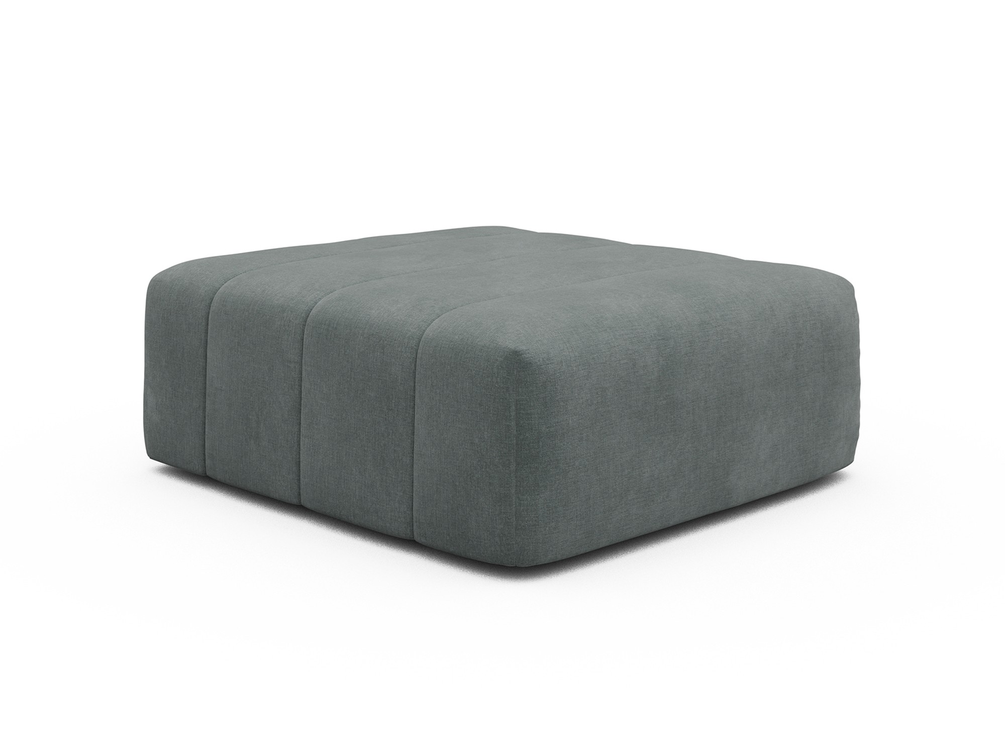 Ottomane Hugo Samt Smooth 812-Silver-Grey