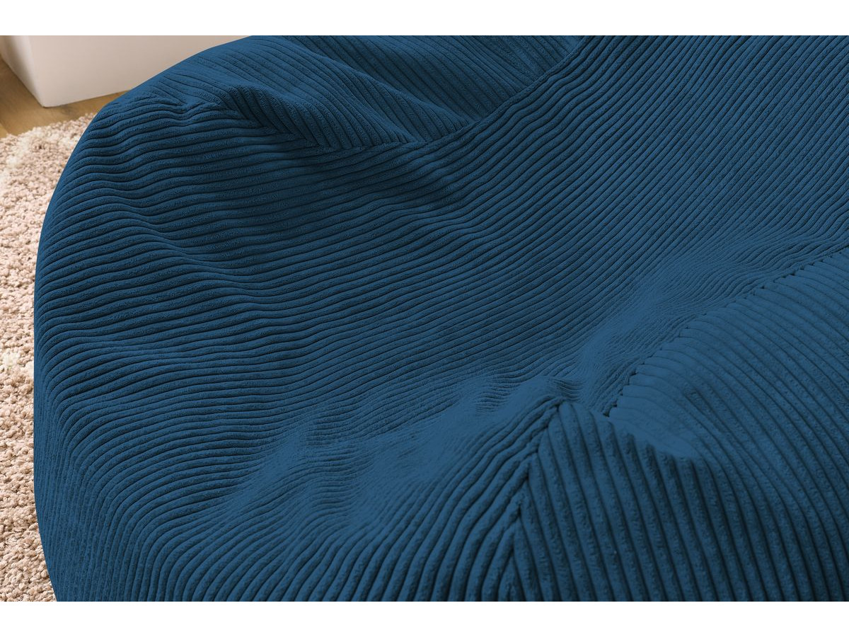 Bobochic Voltaire Pouf 120 × 70 cm Cordsamt Dunkelblau