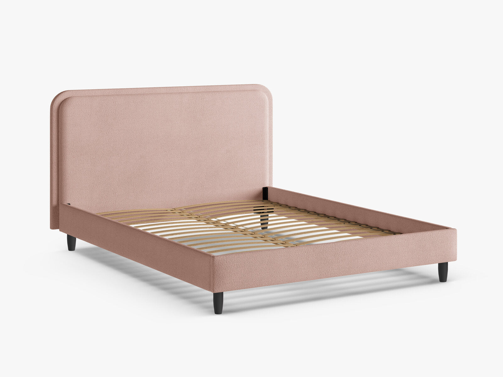Micadoni Stauraumbett mit Kopfteil Aveline Boucle Baloo Puderrosa 200x200