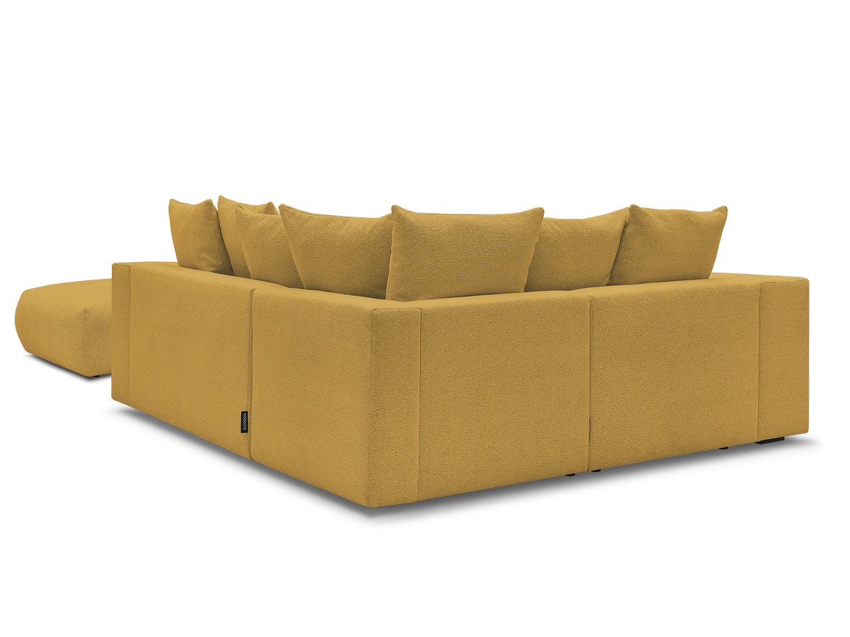 Bobochic Voltaire Ecksofa mit Pouf 268 × 214 cm Melange-Stoff Gelb Ecke links
