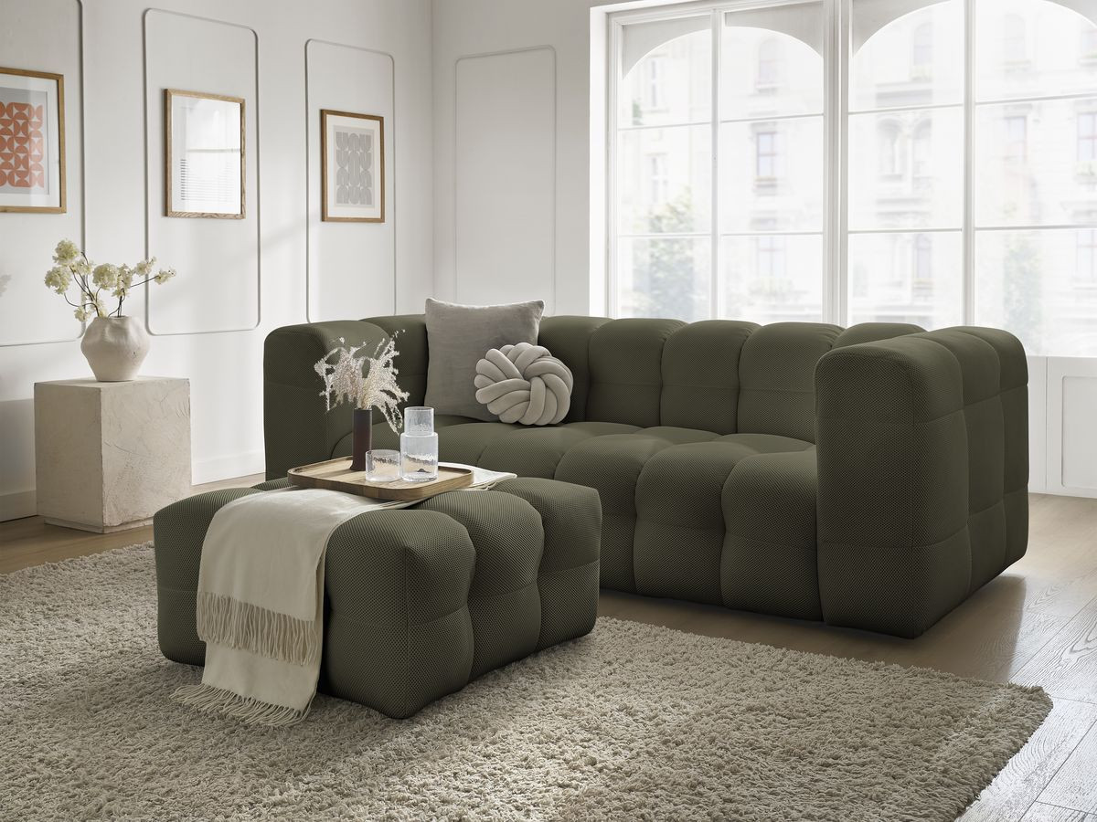 Bobochic Cloud Sofa 4-Sitzer mit Pouf Mesh-Stoff Grün