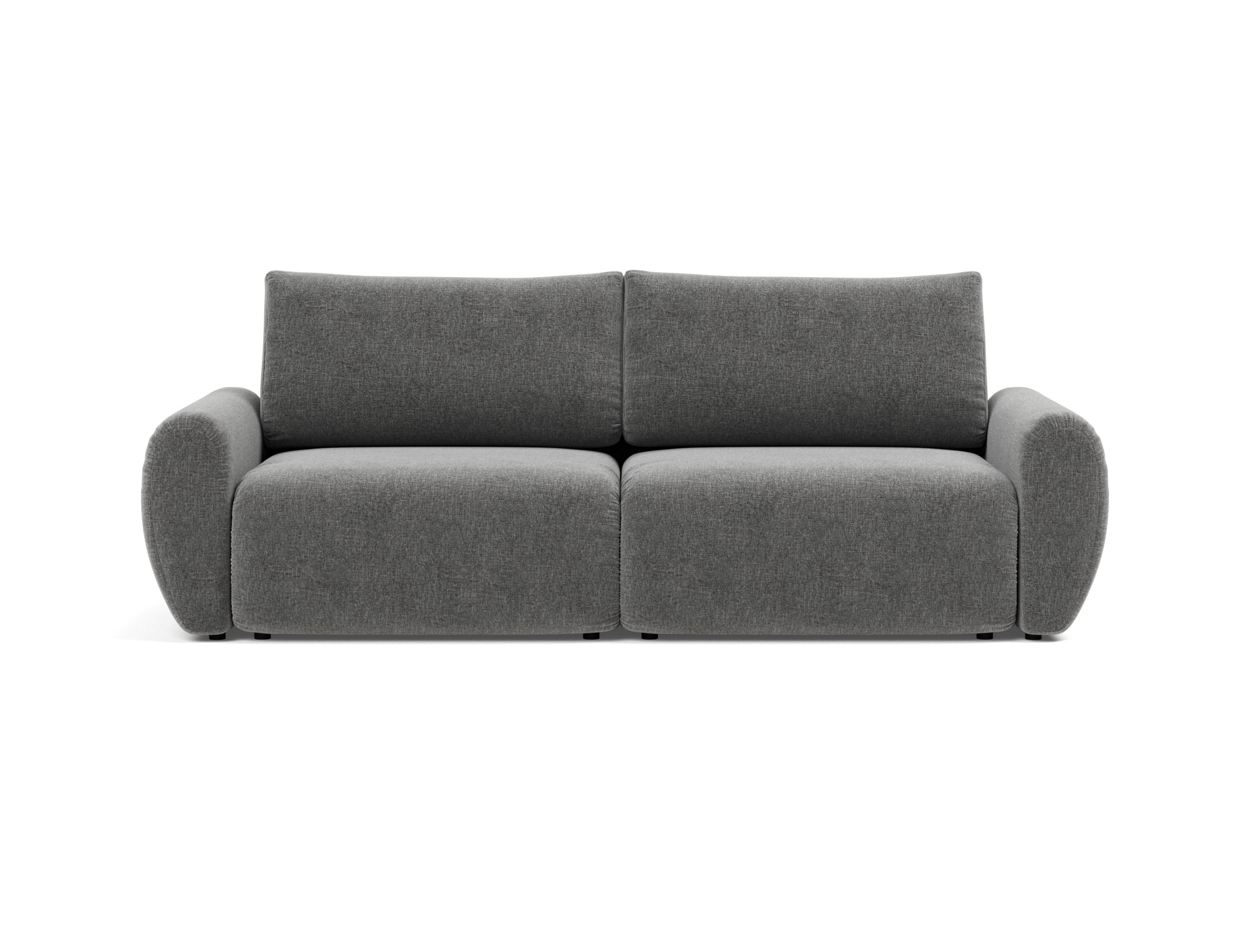 Schlafsofa Norum mit Curve-Armlehnen Strukturierter Stoff Twist 563-Charcoal