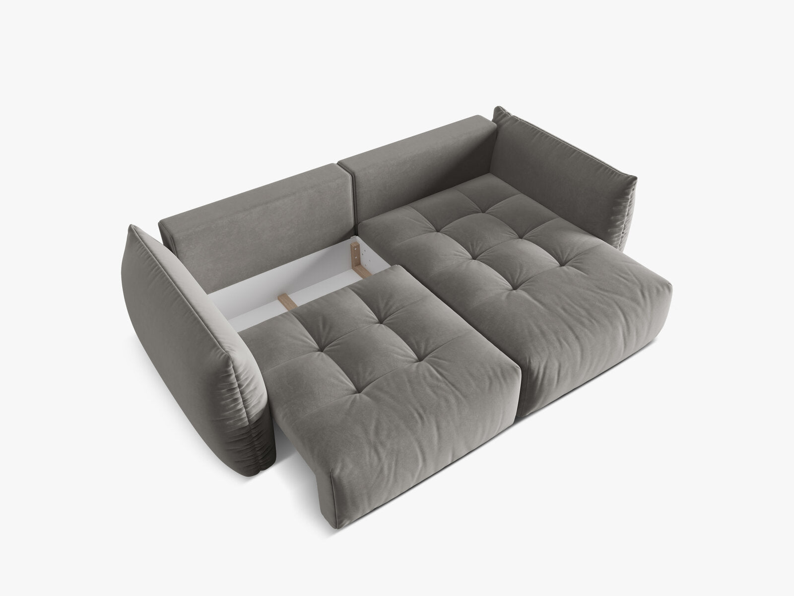 Micadoni Bloom Ecksofa 3-Sitzer mit Schlaffunktion Rechts Samt Casino Grau