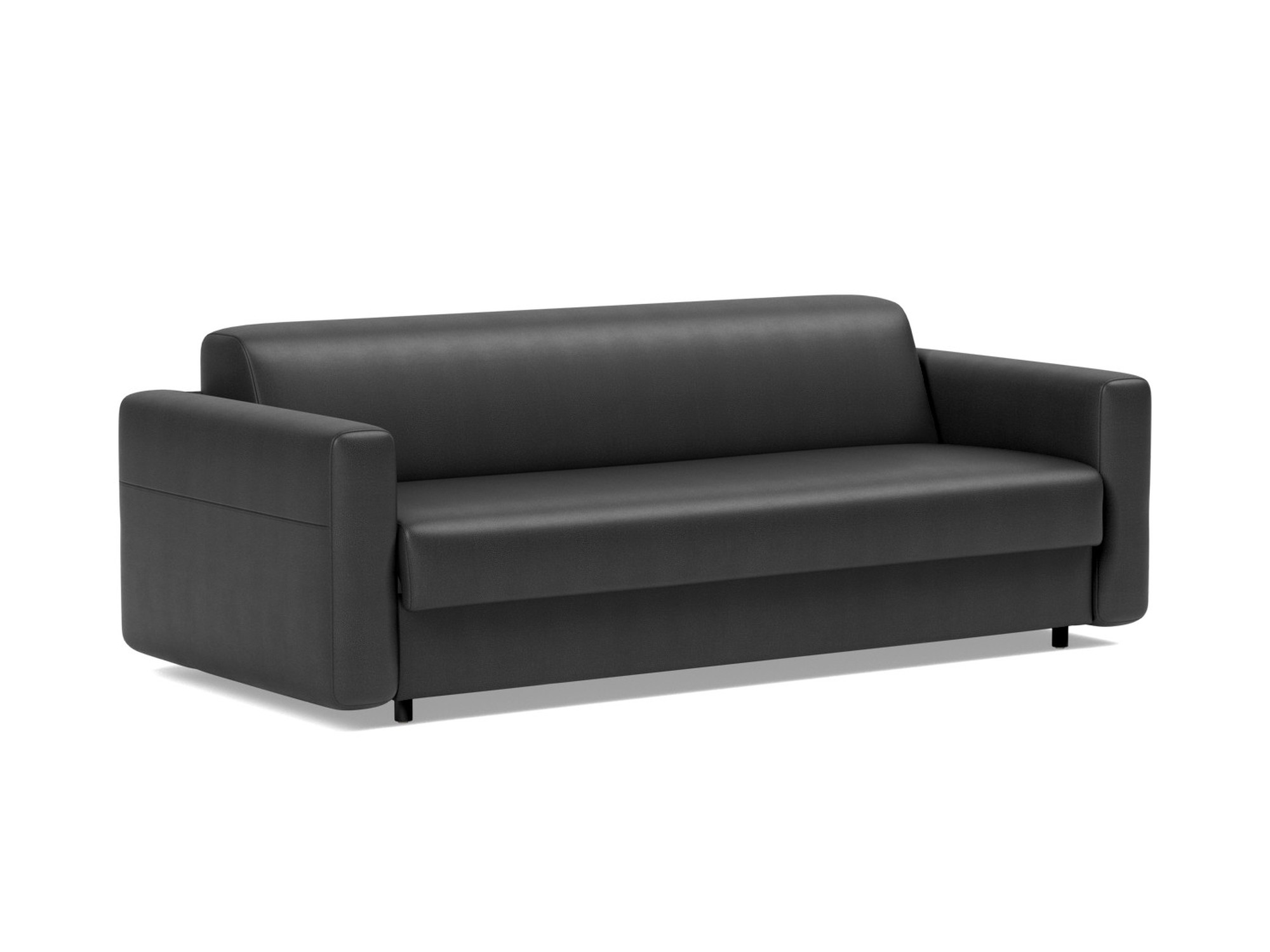 Schlafsofa Killian mit Taschenfederkernmatratze 160 Lederoptik Faunal 550-Black