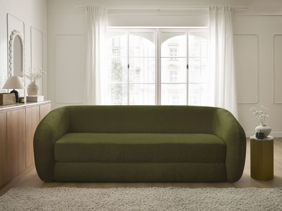 Bobochic Neyo Schlafsofa 3-Sitzer Strukturstoff Grün