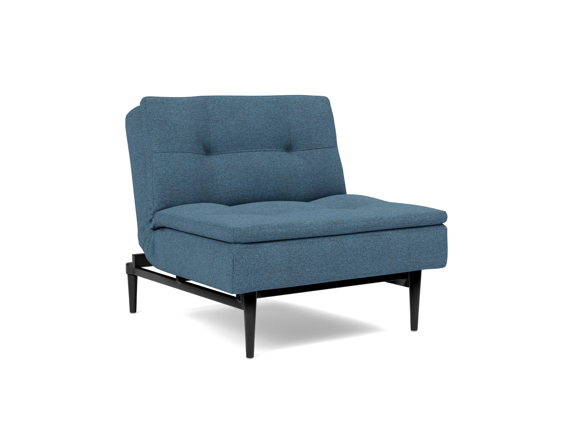 Sessel Dublexo Strukturierter Stoff Weda 302-Weda-Blue Beine Styletto Eiche schwarz