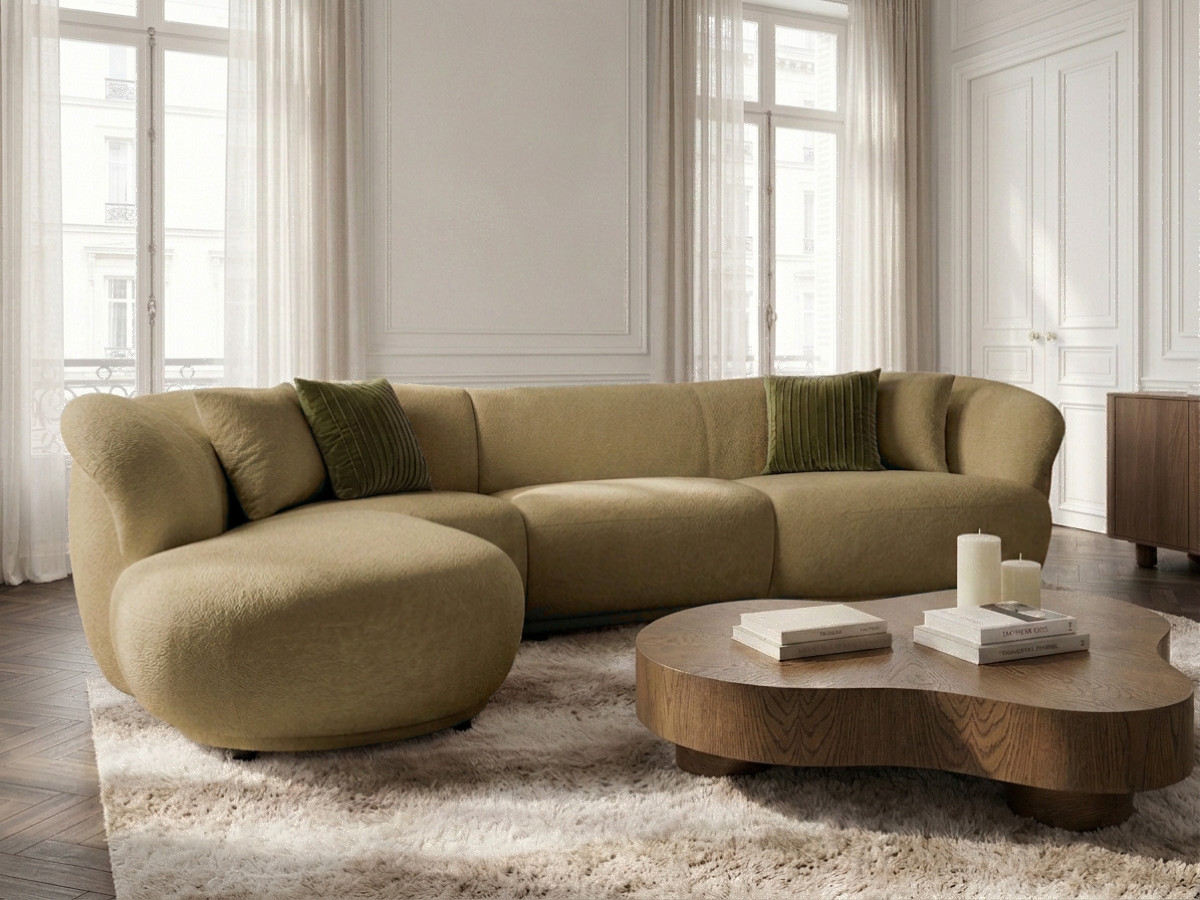 Bobochic Nora Ecksofa Chenille Hellbraun Ecke links