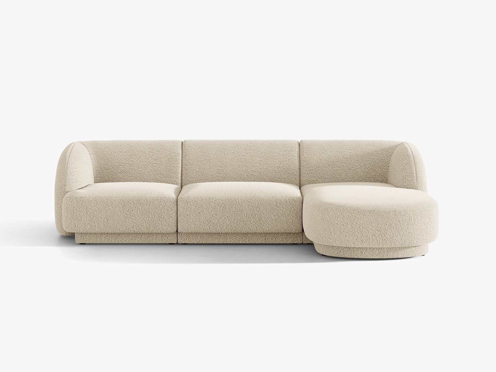 Micadoni Ecksofa Miley 4-Sitzer Rechts Boucle Baloo Beige