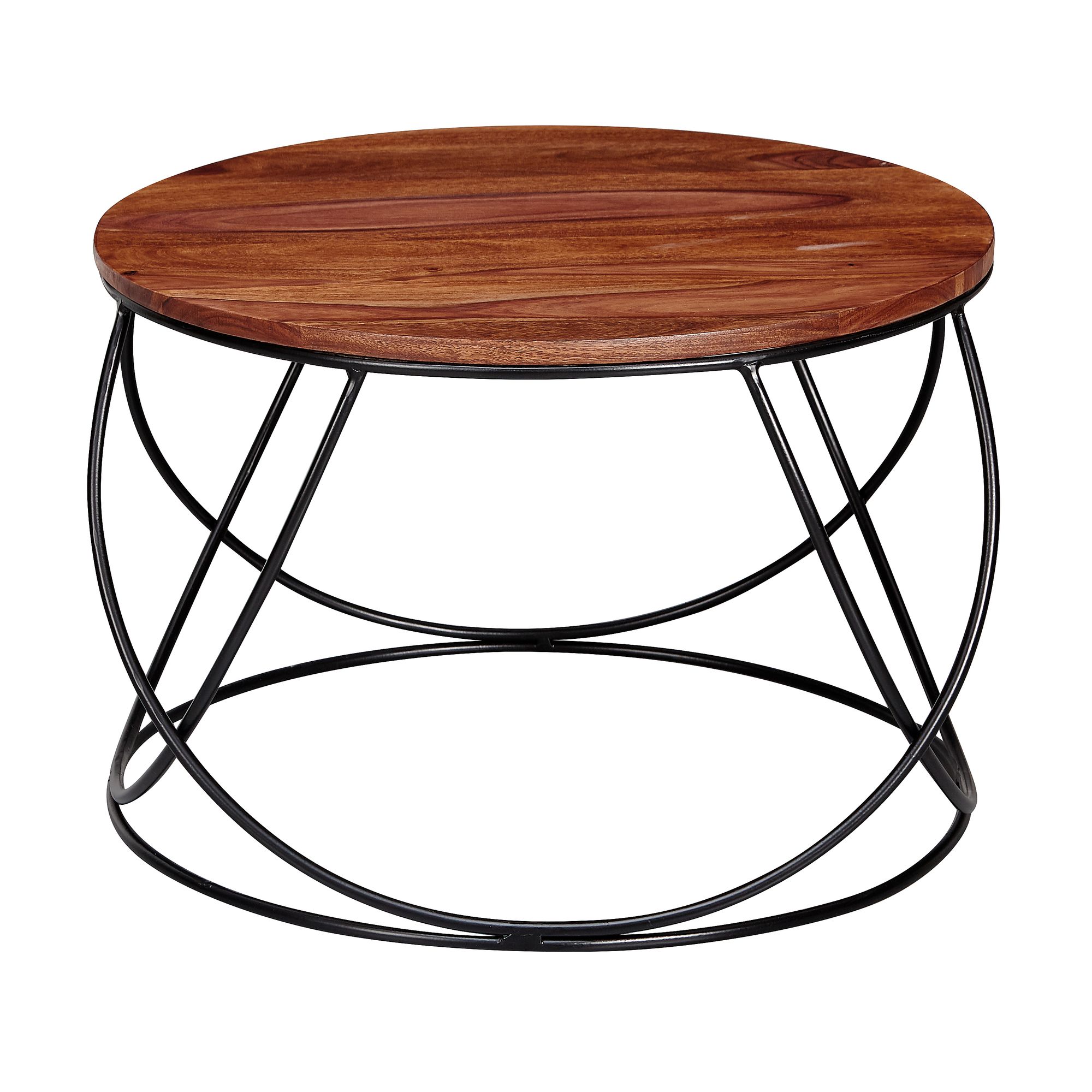 Couchtisch Eysturoy Massivholz Braun Ø 60 cm