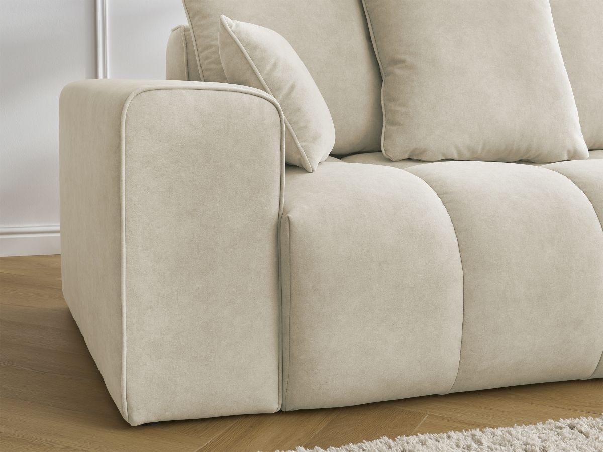Bobochic Mont-blanc Sofa 4-Sitzer Samt Beige Armlehne links