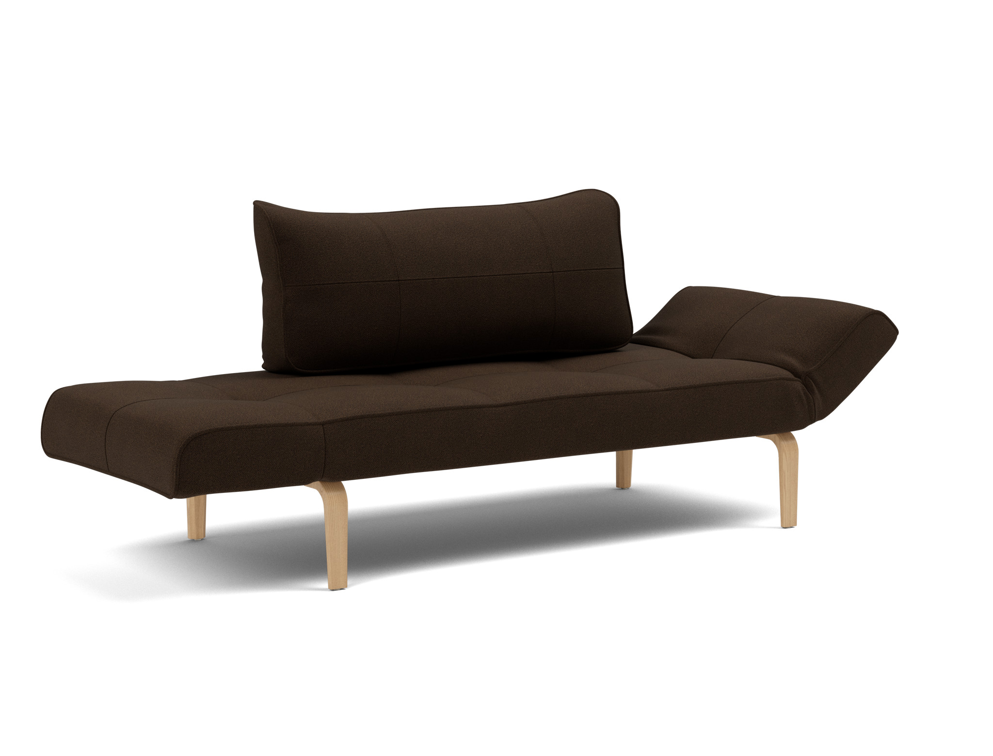 Tagesbett Zeal Strukturierter Stoff Taura 358-Chocco Beine Bow Eiche