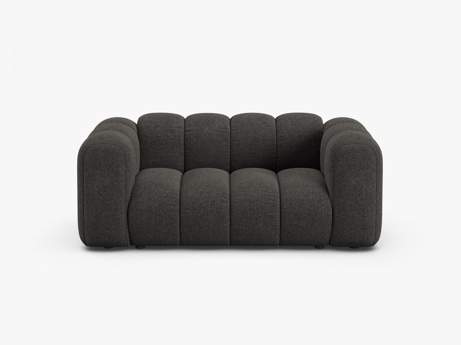 Micadoni Sofa Lupine 2-Sitzer kleine Version Chenille Eden Dunkelgrau