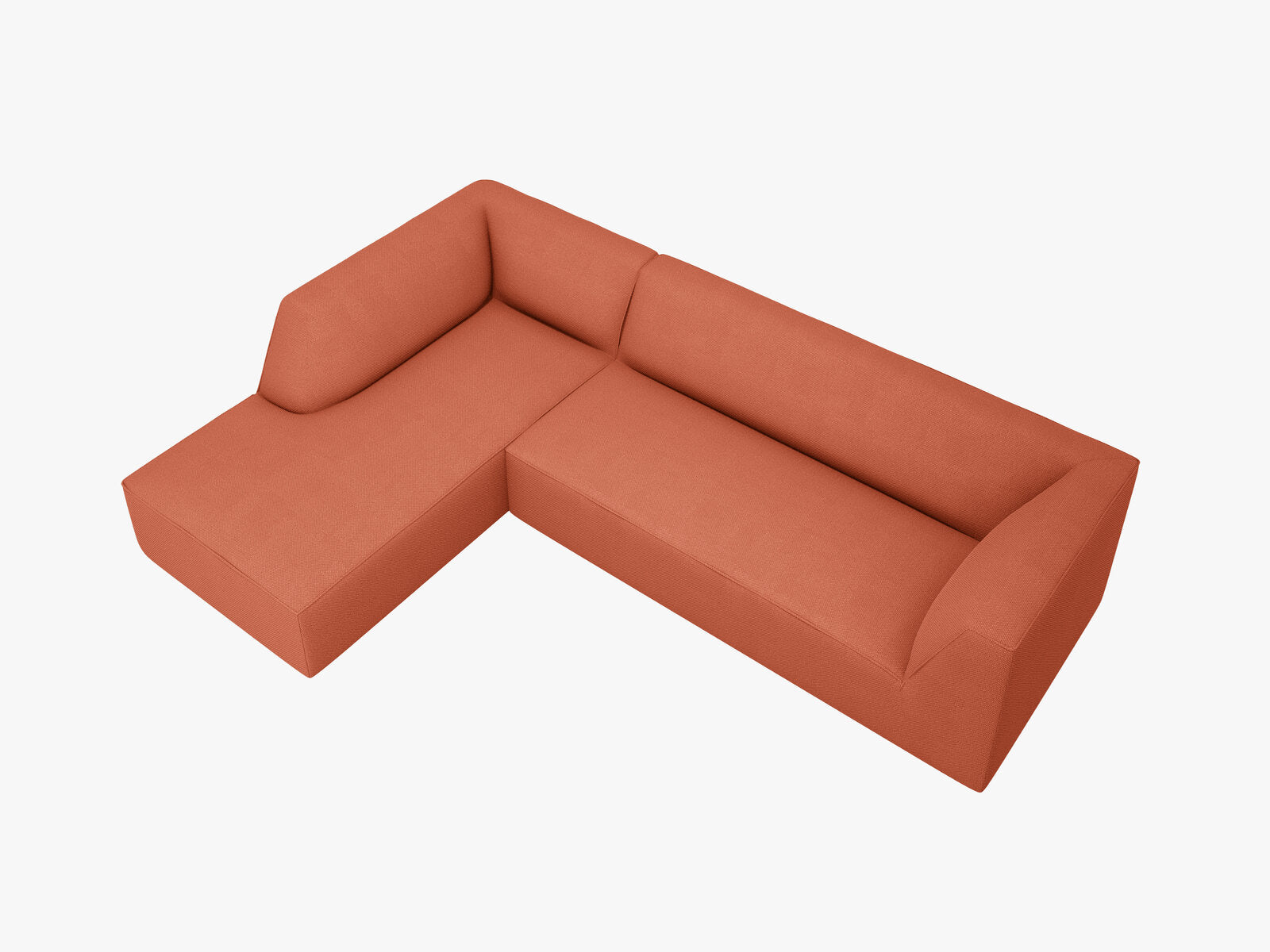 Micadoni 4-Sitzer Modular Sofa Ruby Links Strukturierter Stoff Koralle