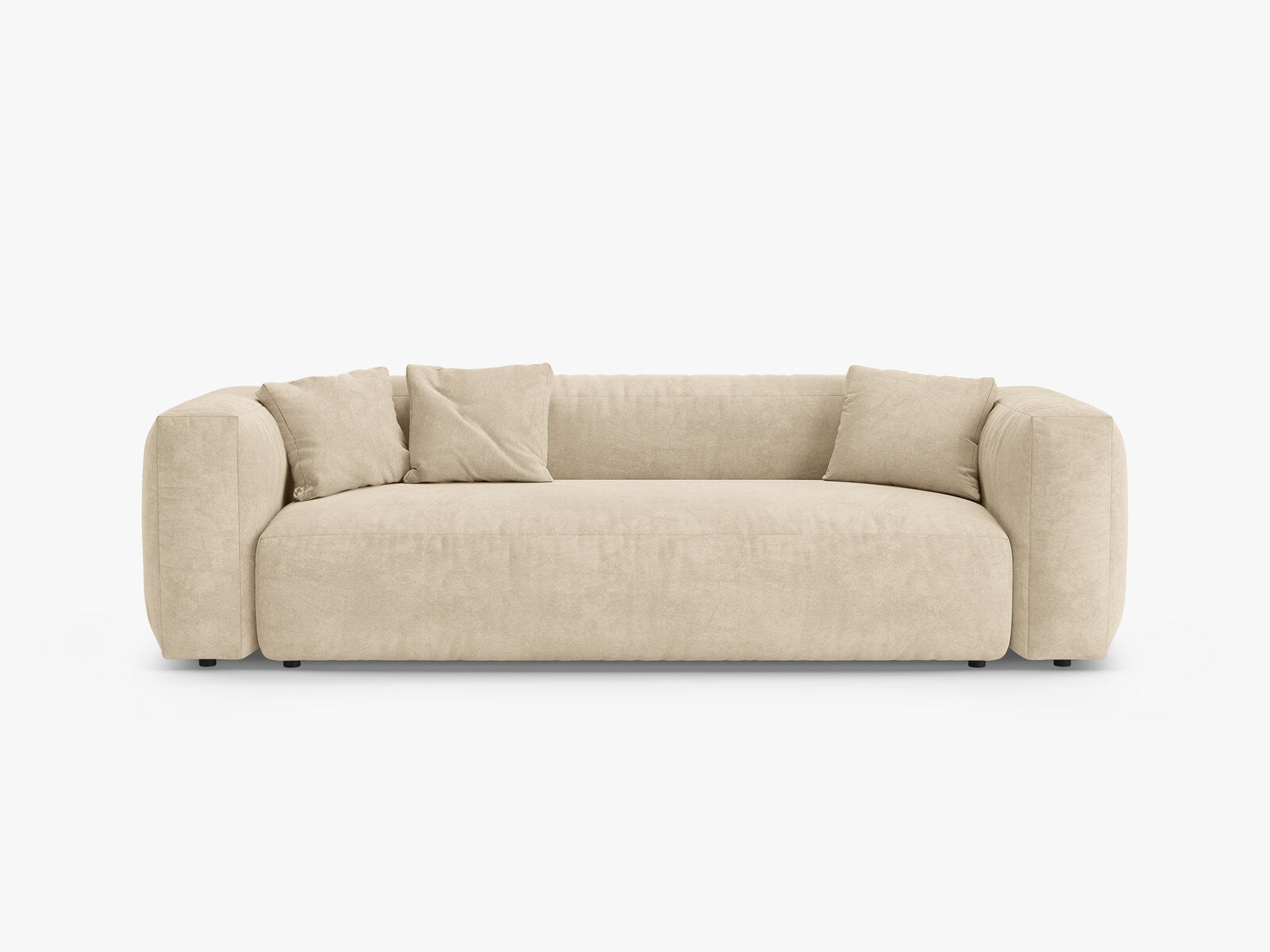 Micadoni Martina Sofa mit Bettfunktion Samt Vogue Helles Beige