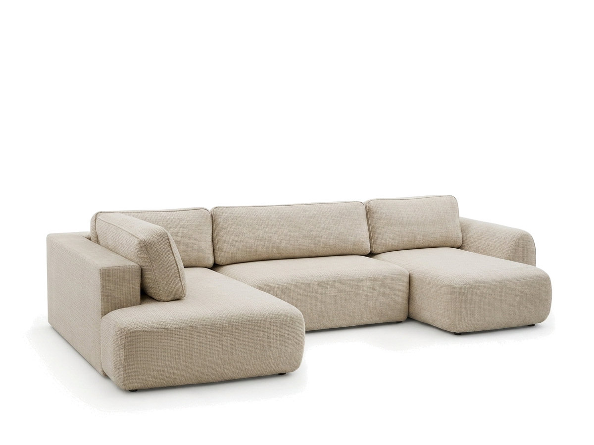 Bobochic Denise Wohnlandschaft Strukturstoff Beige Ecke rechts