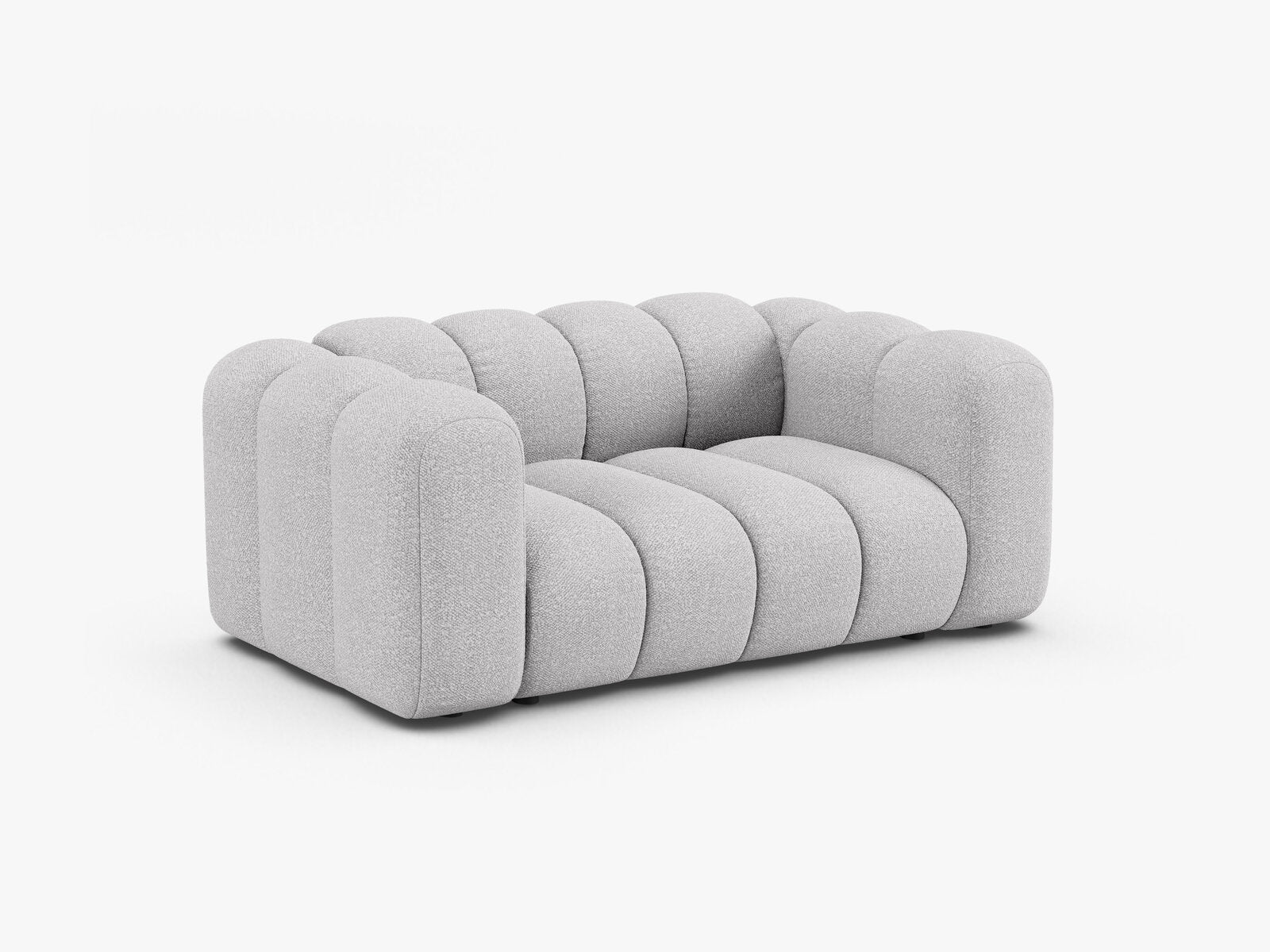 Micadoni Sofa Lupine 2-Sitzer kleine Version Boucle Baloo Hellgrau